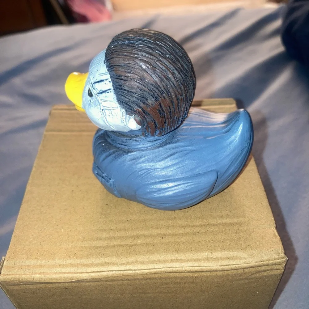 Michael Myers Resin Duck with Blue Jacket and Yellow Beak - Picture 4 of 4